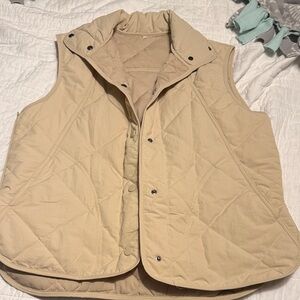 Women’s Tan Quilted Vest